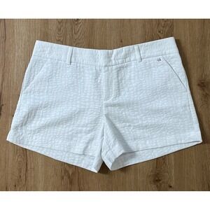 Calvin‎ Klein Women's White Textured Shorts Size 14 Career Casual Pockets NWT
